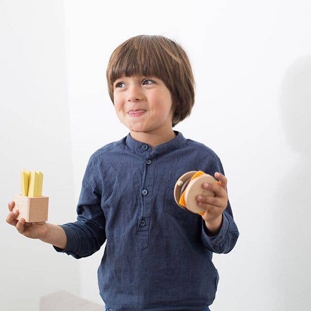 Hamburger + Fry Musical Play Set Wooden Toyskiko+ & gg*TAYLOR + MAX