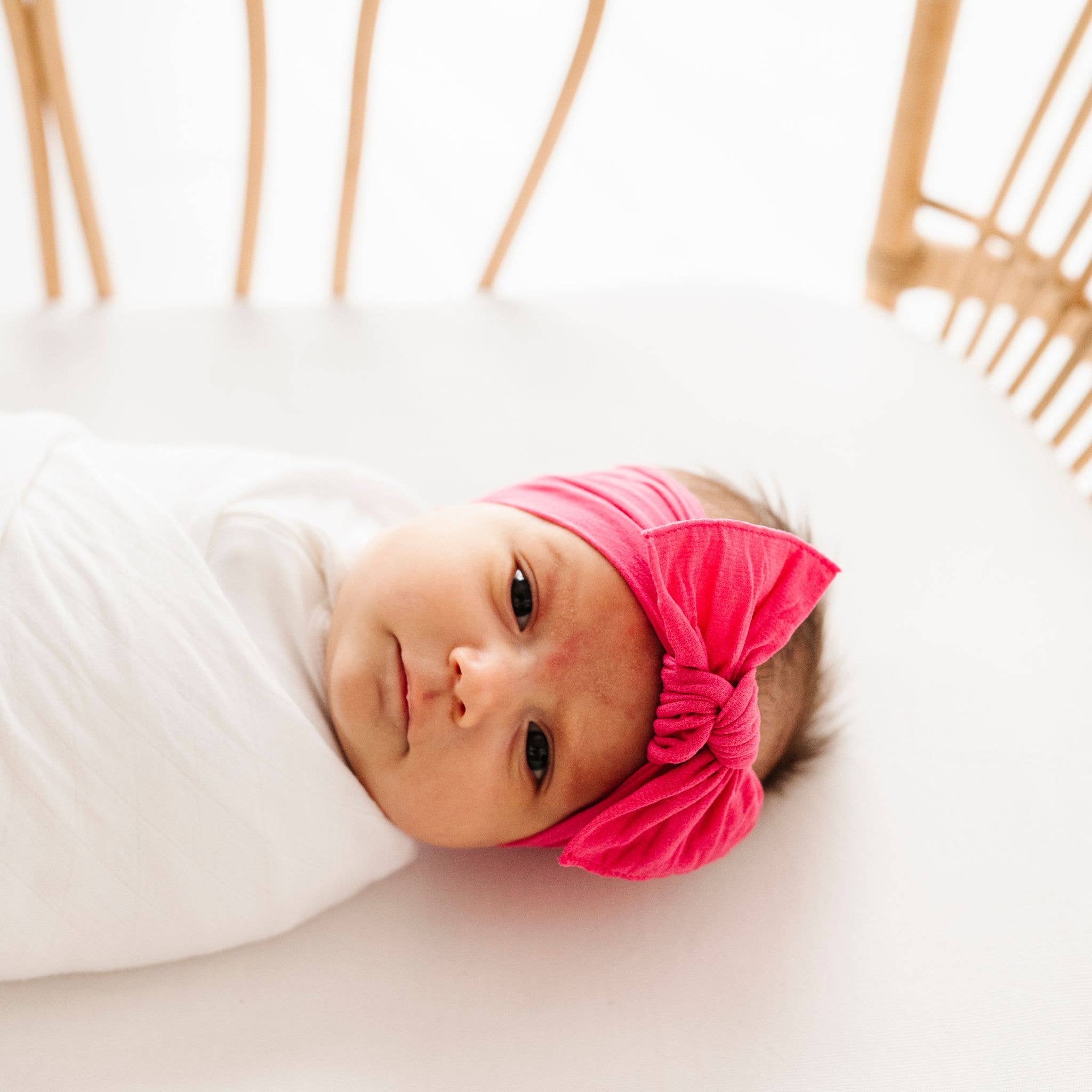 Baby Bling® The Original Knot soft nylon headband: White hair bowsBaby Bling BowsTAYLOR + MAX