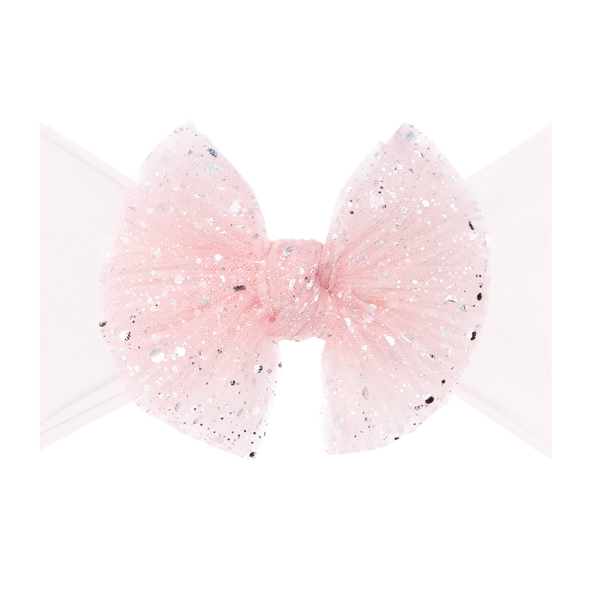 Baby Bling® Tulle FAB® soft nylon headband with tulle bow: Pleated Blush hair bowsBaby Bling BowsTAYLOR + MAX