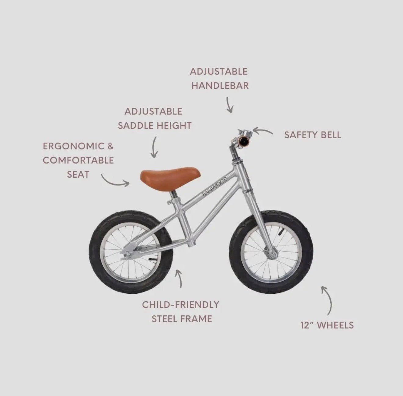 Banwood First Go Balance Bike | Silver BicyclesTAYLOR + MAX