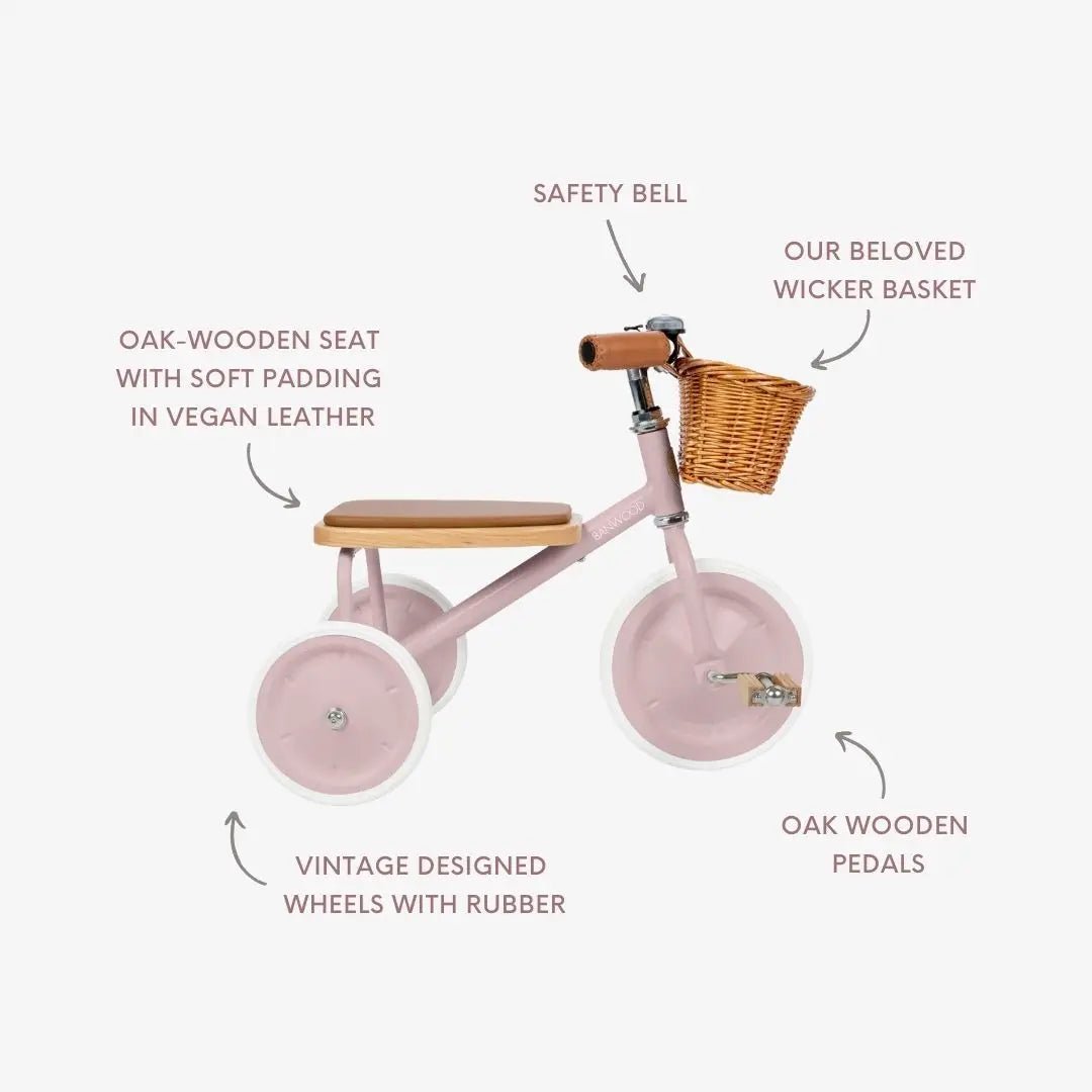 Banwood Vintage Trike | Dusty Pink BicyclesBanwoodTAYLOR + MAX