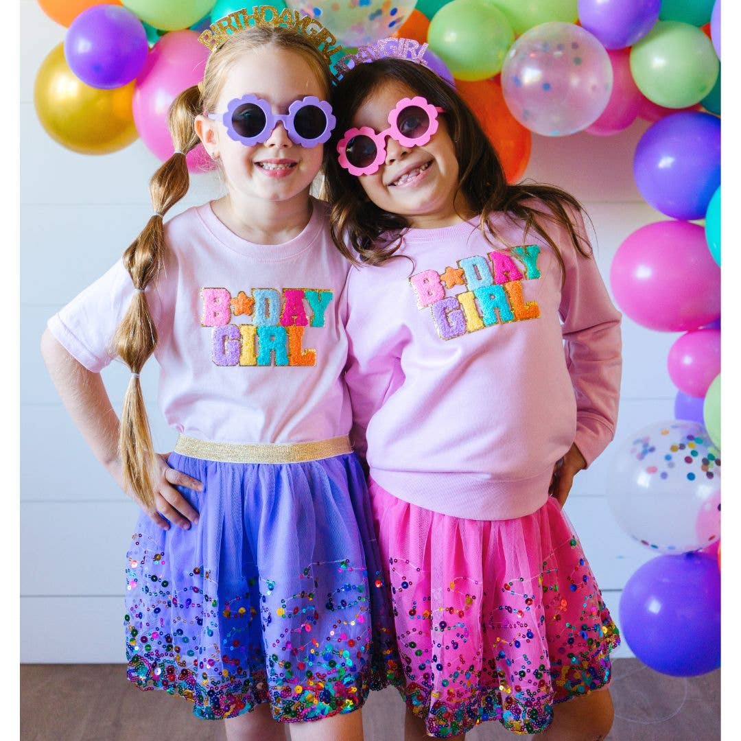 Birthday Girl Patch T-Shirt - Kids Short Sleeve Shirt: 3T Sweet WinkTAYLOR + MAX