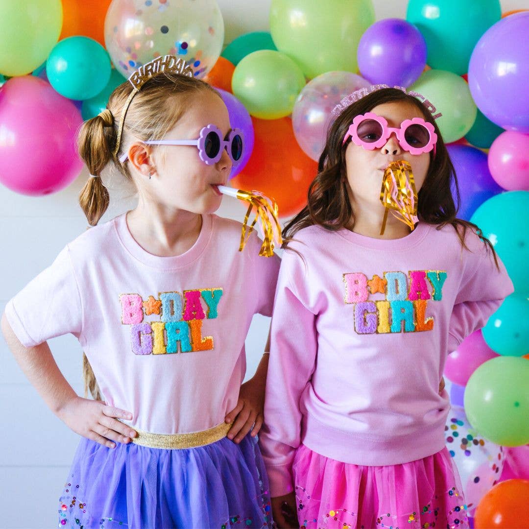 Birthday Girl Patch T-Shirt - Kids Short Sleeve Shirt: 3T Sweet WinkTAYLOR + MAX