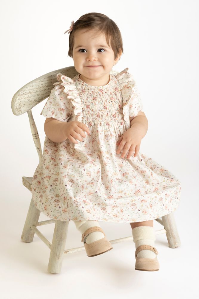 Burgundy Whimsical Floral Smocked Ruffle Dress Baby & ToddlerLuli and MeTAYLOR + MAX