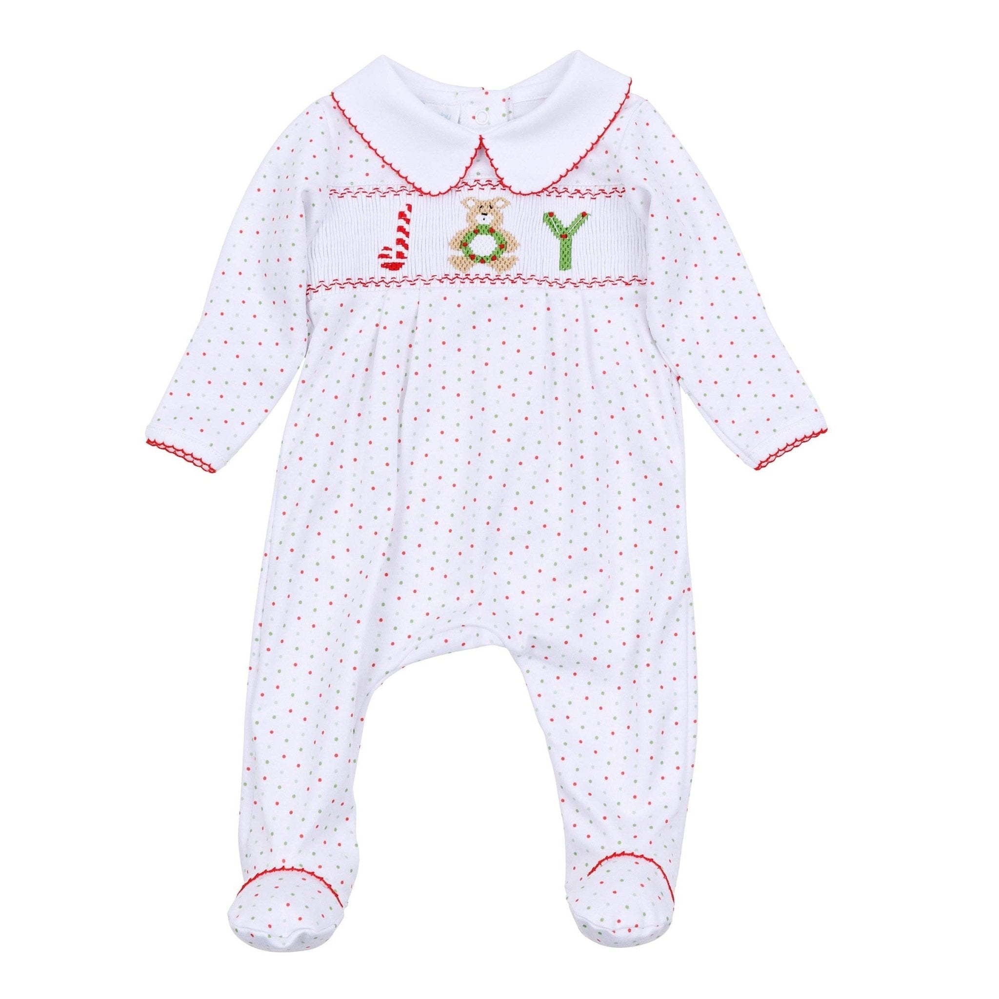 Christmas Joy Classics Smocked Footie - Red Boy: Newborn Magnolia BabyTAYLOR + MAX