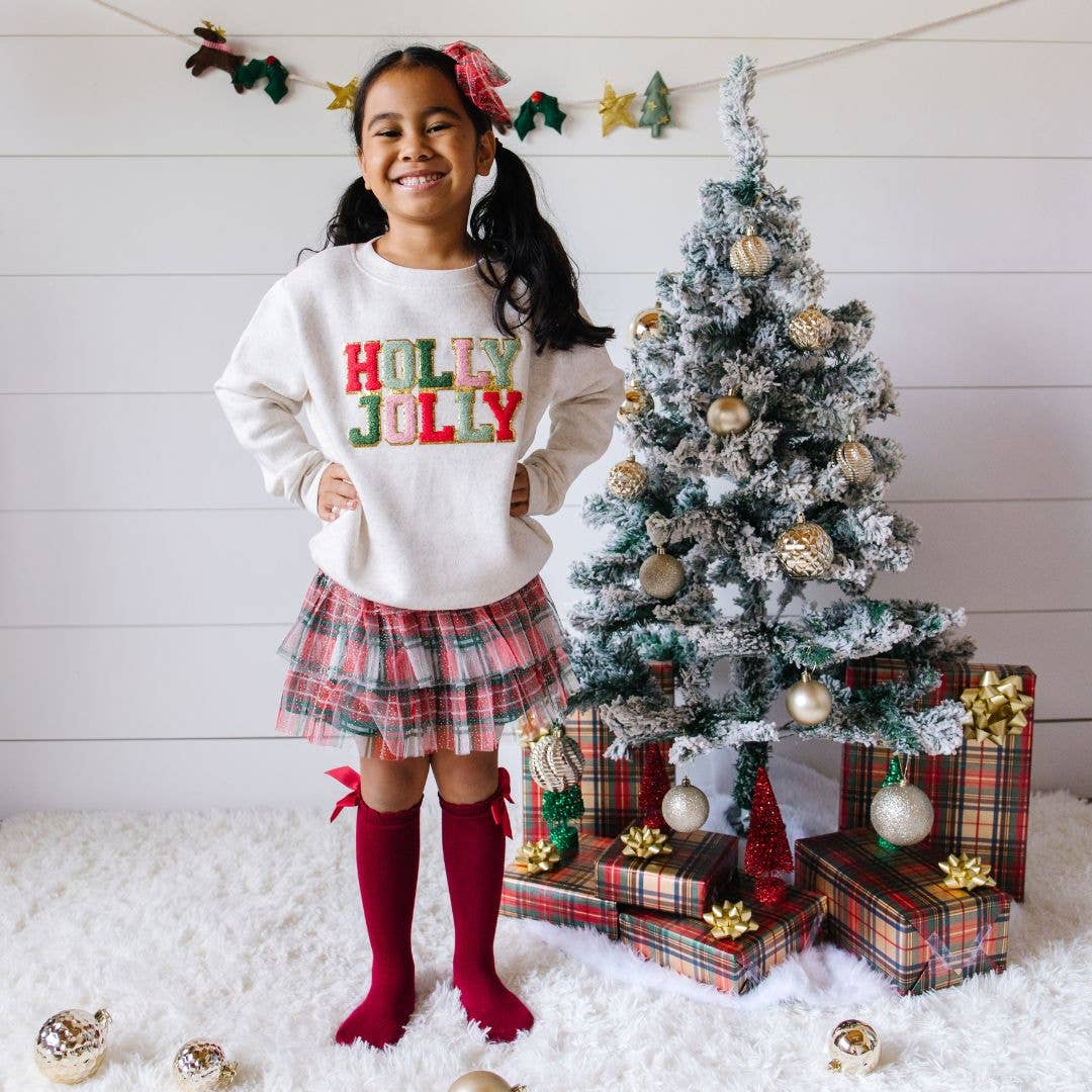Christmas Plaid Tiered Tutu - Dress Up Skirt - Holiday Tutu: 6 - 8Y Sweet WinkTAYLOR + MAX