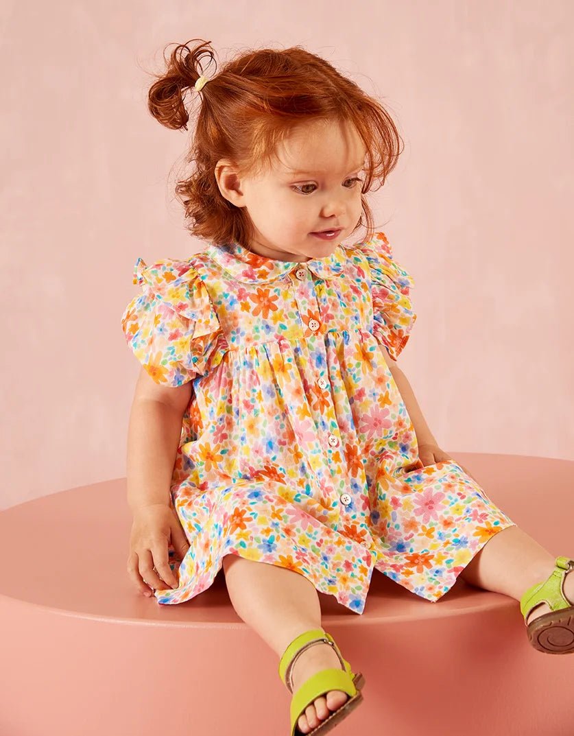 Delicia Todd Small Waterly Flower Print Girl DressOililyTAYLOR + MAX