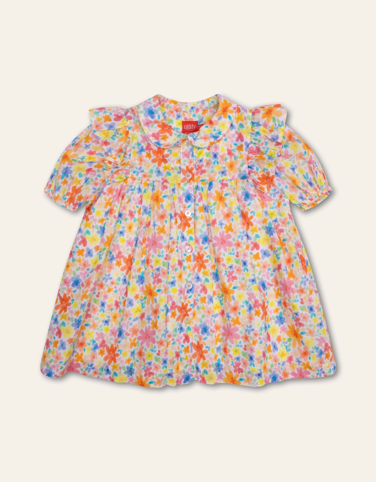 Delicia Todd Small Waterly Flower Print Girl DressOililyTAYLOR + MAX