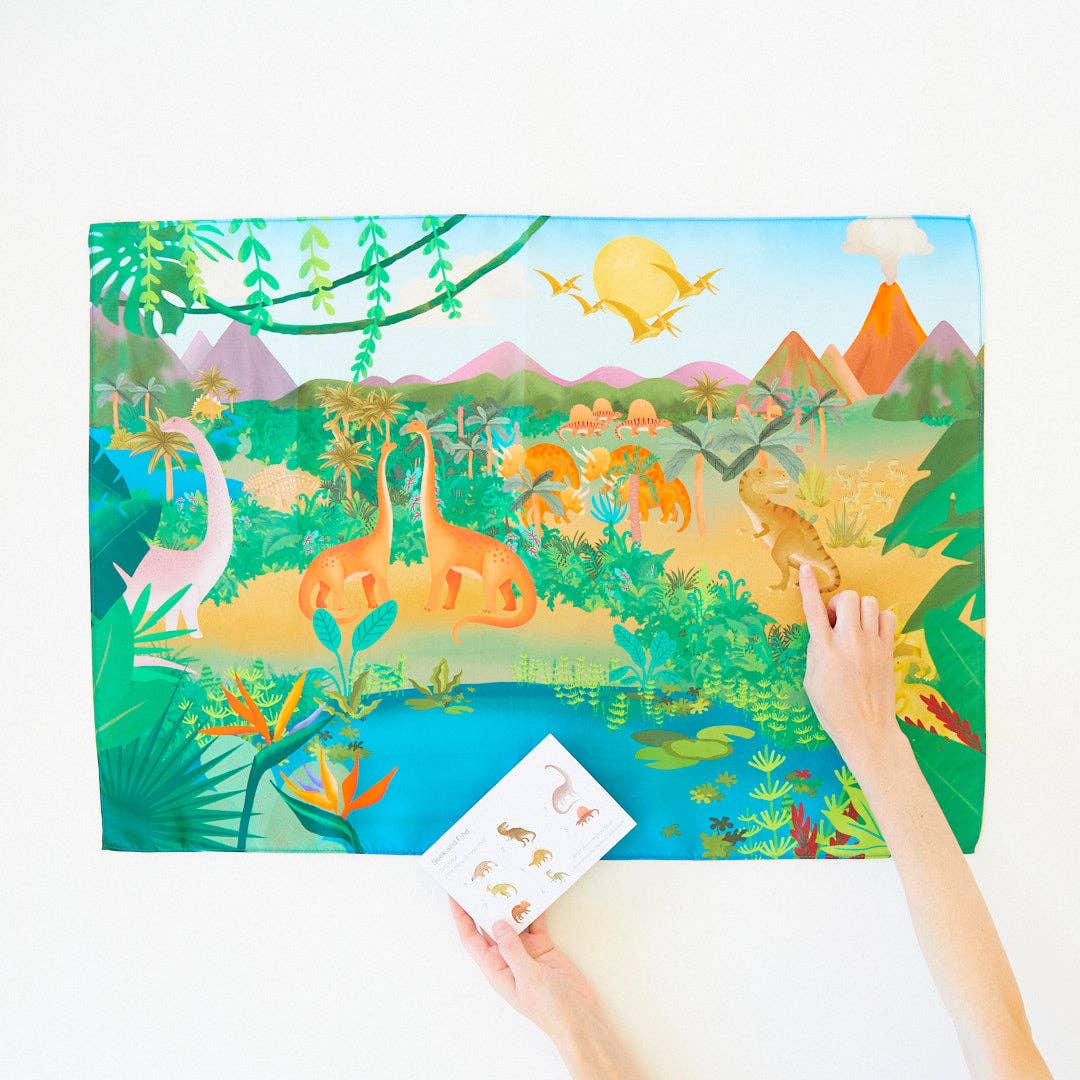 Dinosaur Land Seek & Find Playsilk Activity ToysSarah’s SilksTAYLOR + MAX