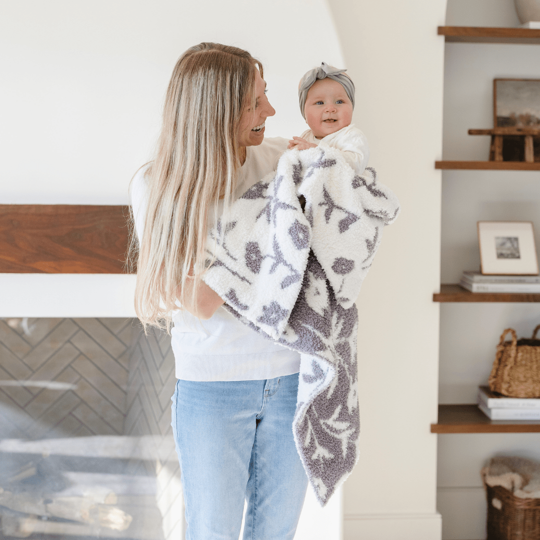 DOUBLE - LAYER BAMBONI® RECEIVING BLANKETS: Pansy Double Layer SaranoniTAYLOR + MAX