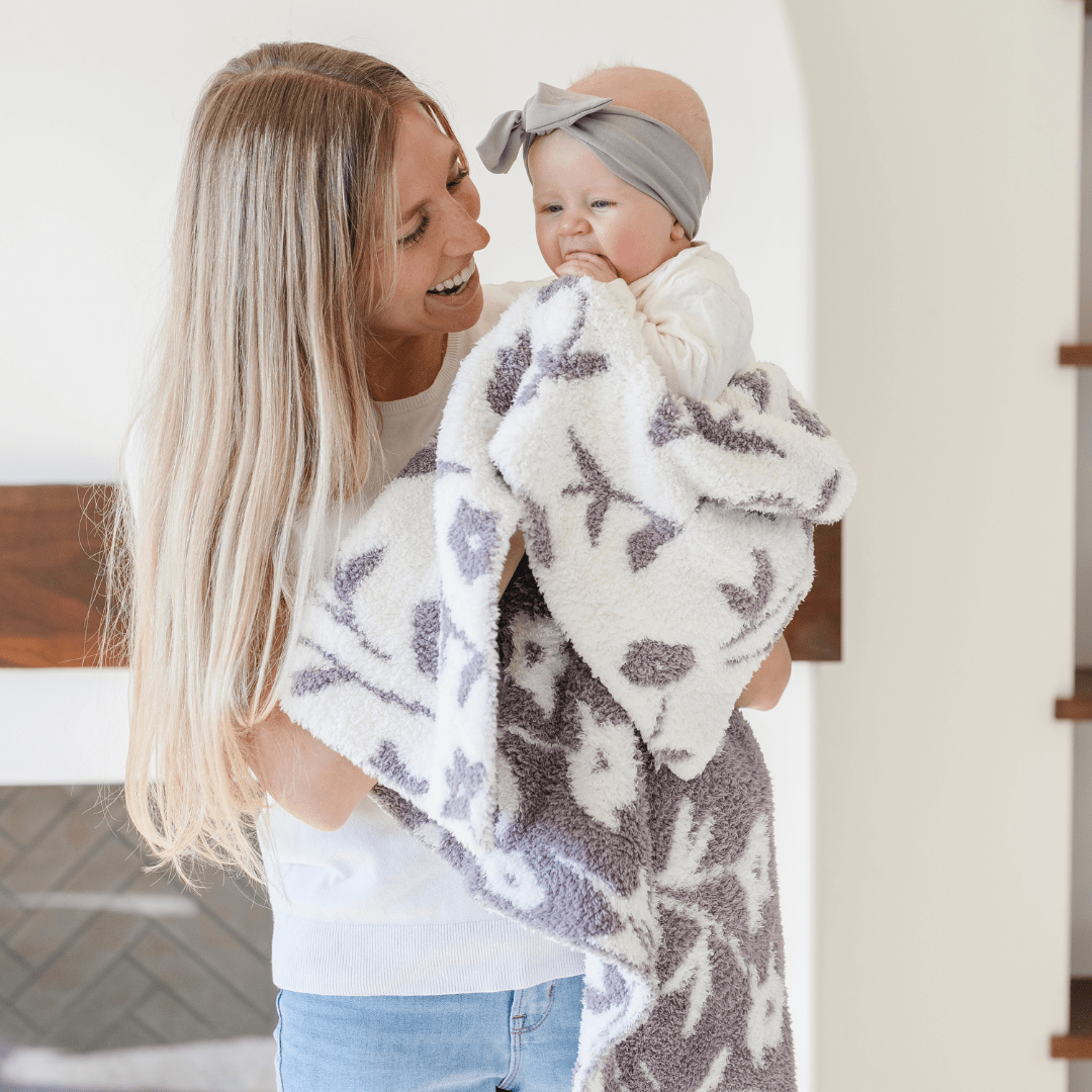 DOUBLE - LAYER BAMBONI® RECEIVING BLANKETS: Pansy Double Layer SaranoniTAYLOR + MAX