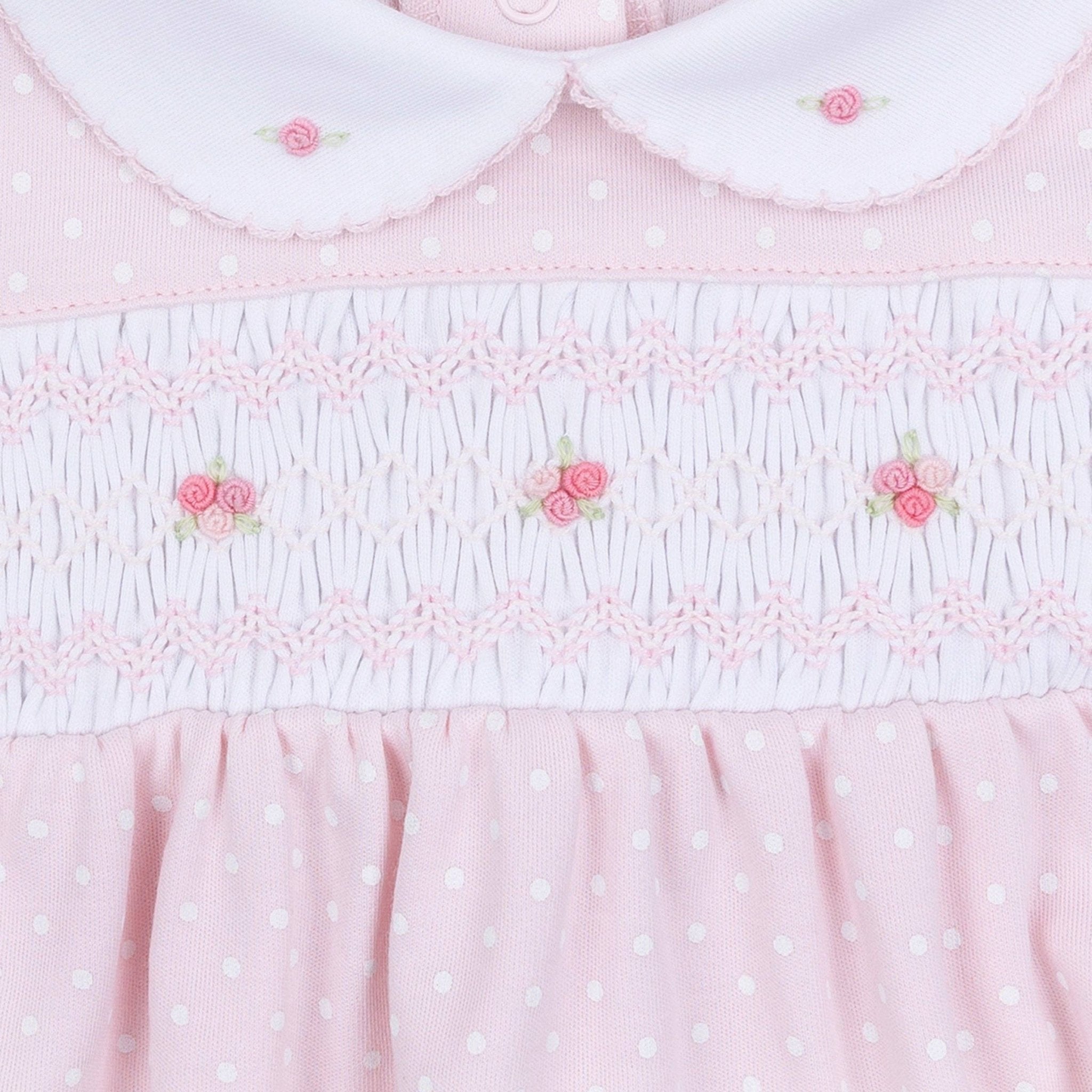 Mia's Classics Smocked Footie - Pink: Preemie Magnolia BabyTAYLOR + MAX