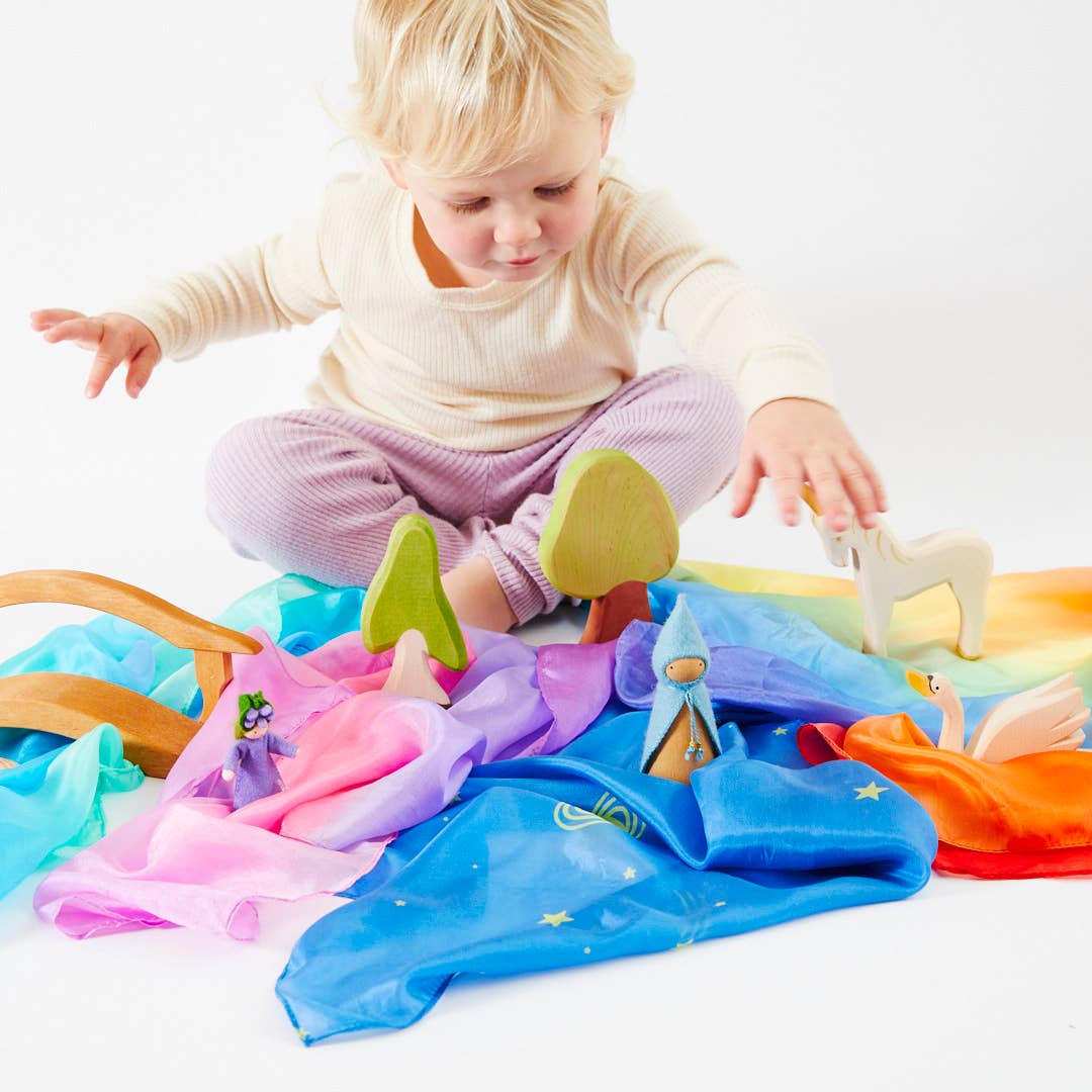 Mini Enchanted Playsilks - 100% Silk Natural, Waldorf Toys: Blossom Activity ToysSarah’s SilksTAYLOR + MAX