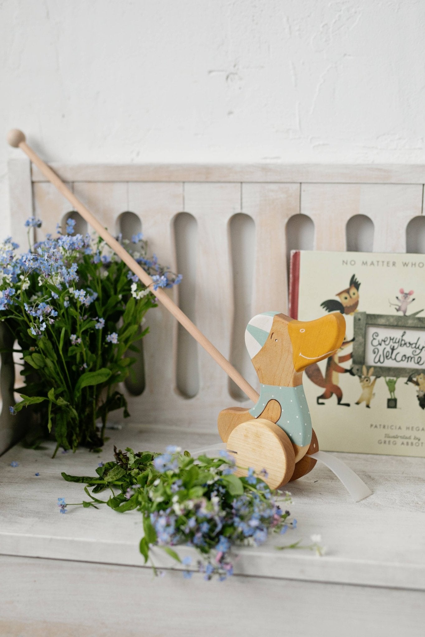 Push Toy Mint Green Pink Duck Activity ToysFriendly ToysTAYLOR + MAX