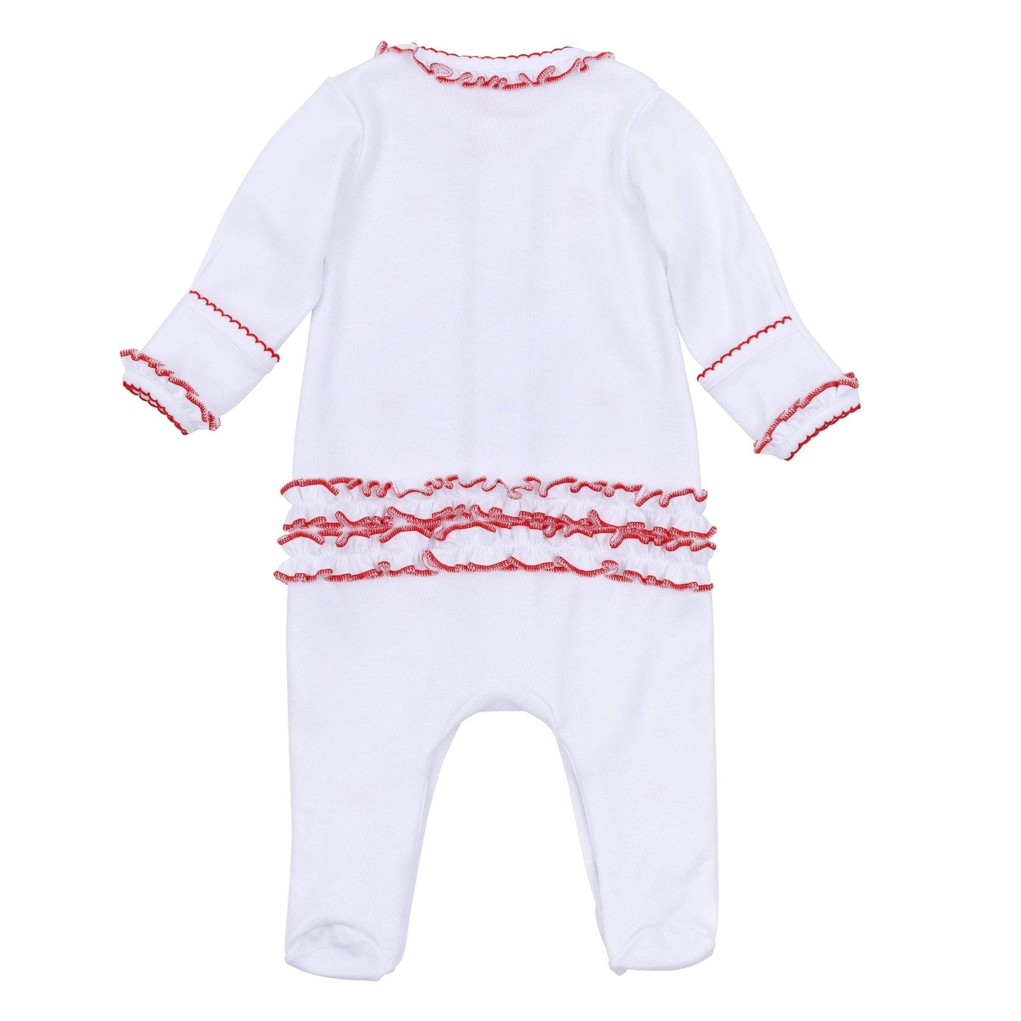 Scarlett Bows Scattered Ruffle Footie: 3 Months Magnolia BabyTAYLOR + MAX