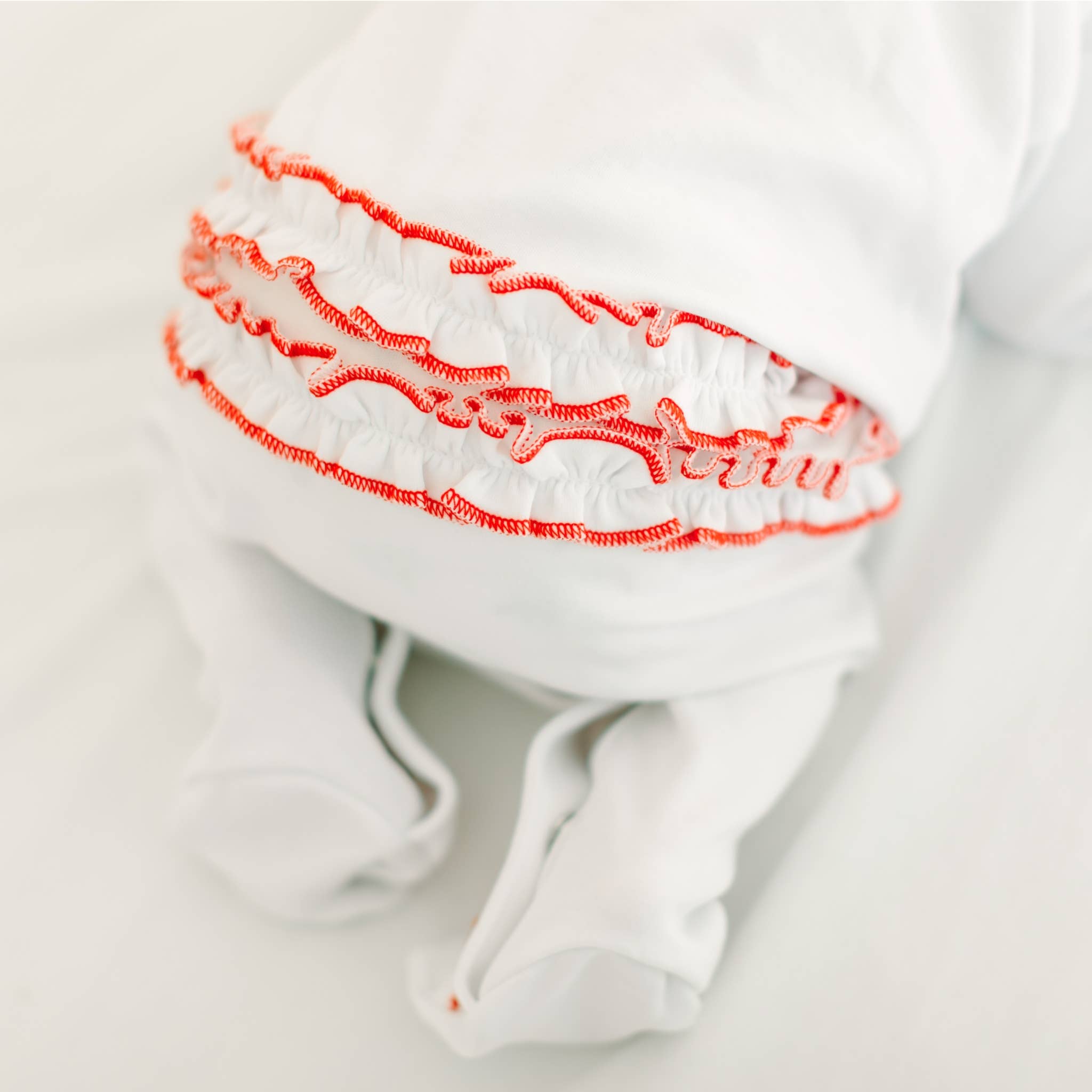 Scarlett Bows Scattered Ruffle Footie: 6 Months Magnolia BabyTAYLOR + MAX