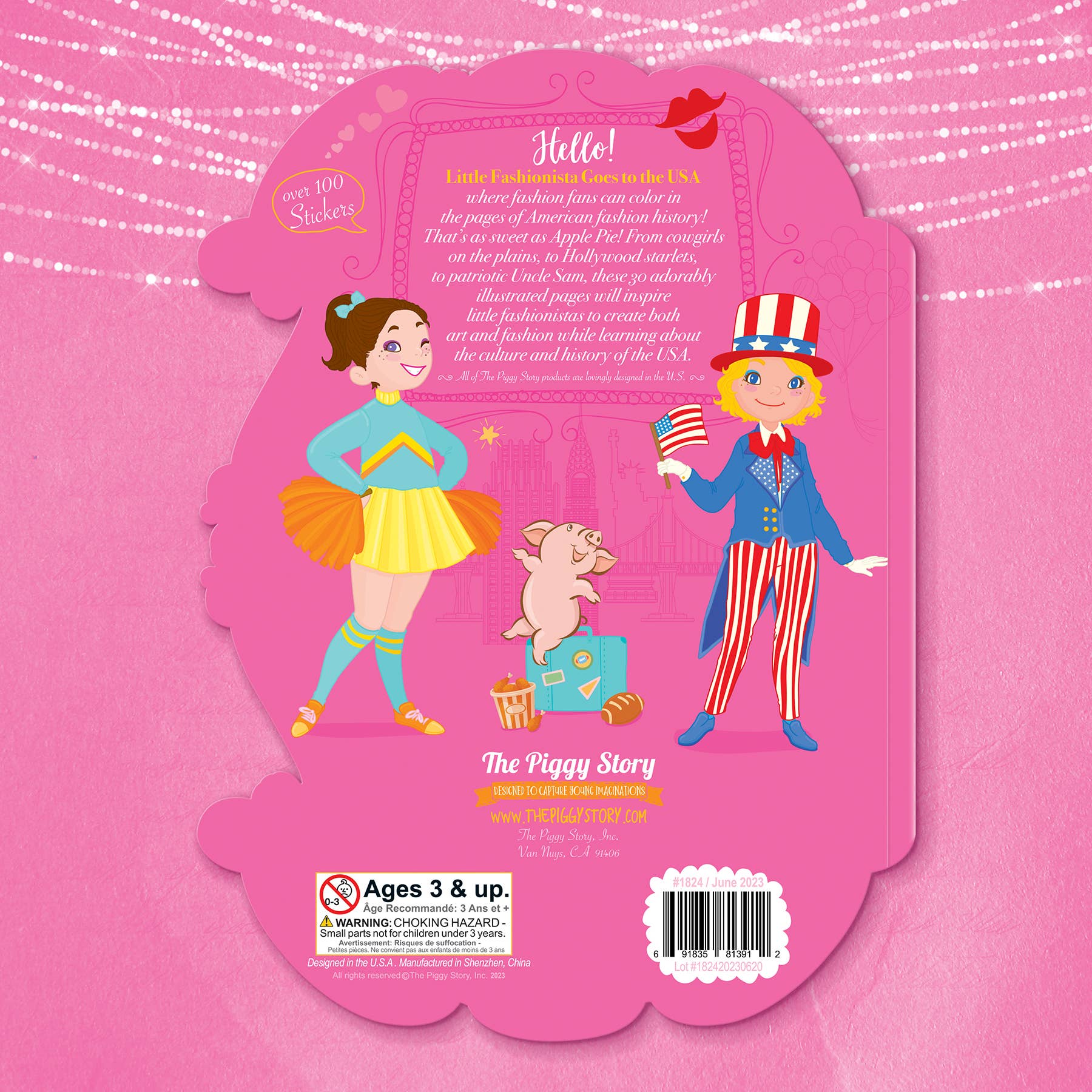 USA Fashion Coloring Book & Rainbow Stacker Crayons Gift Coloring Books & Drawing ToysThe Piggy StoryTAYLOR + MAX