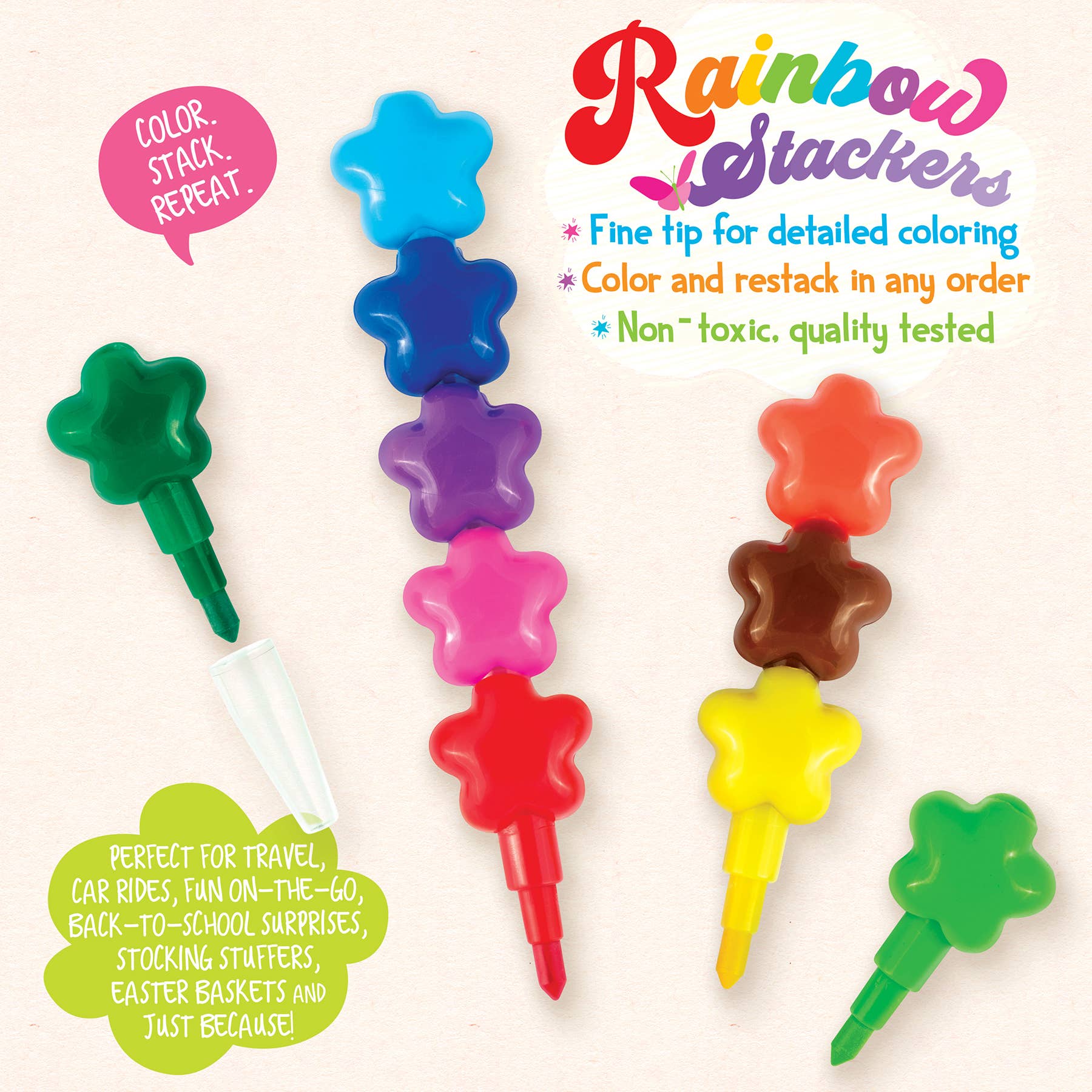 USA Fashion Coloring Book & Rainbow Stacker Crayons Gift Coloring Books & Drawing ToysThe Piggy StoryTAYLOR + MAX