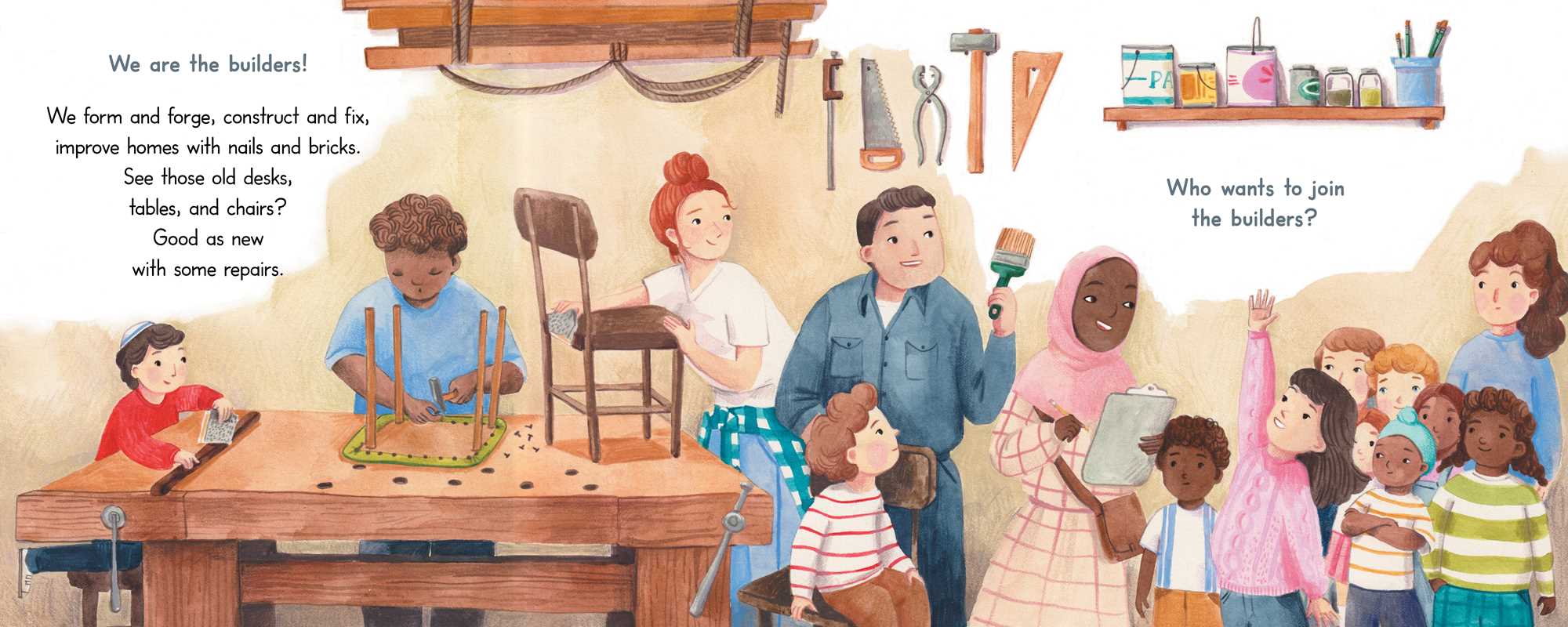 We Are the Builders! by Deepa Iyer: Hardcover; 40 pages / English Simon & SchusterTAYLOR + MAX