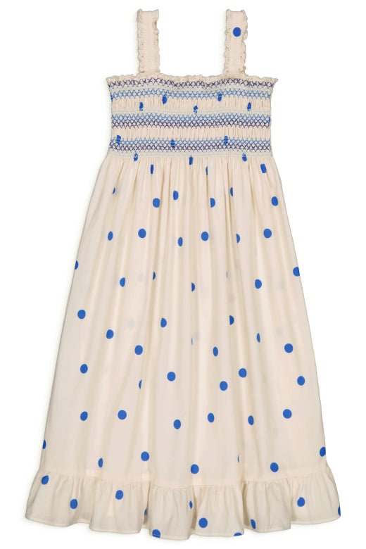 ZAZA Smocked Dress | Dots Blue DressHello SimoneTAYLOR + MAX