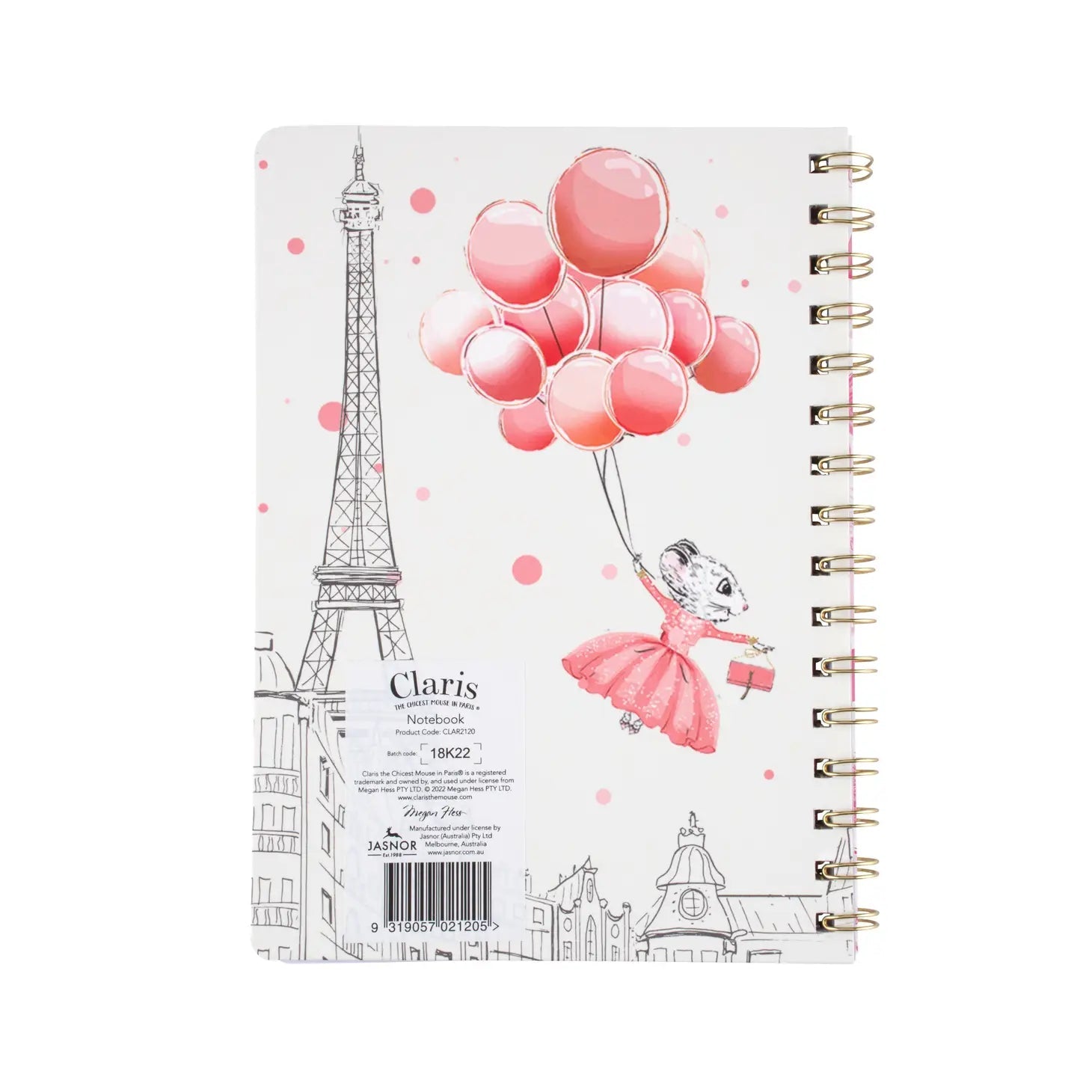 Claris the Chicest Mouse in Paris - Spiral Notebook stationaryClaris the chicest mouseTAYLOR + MAX