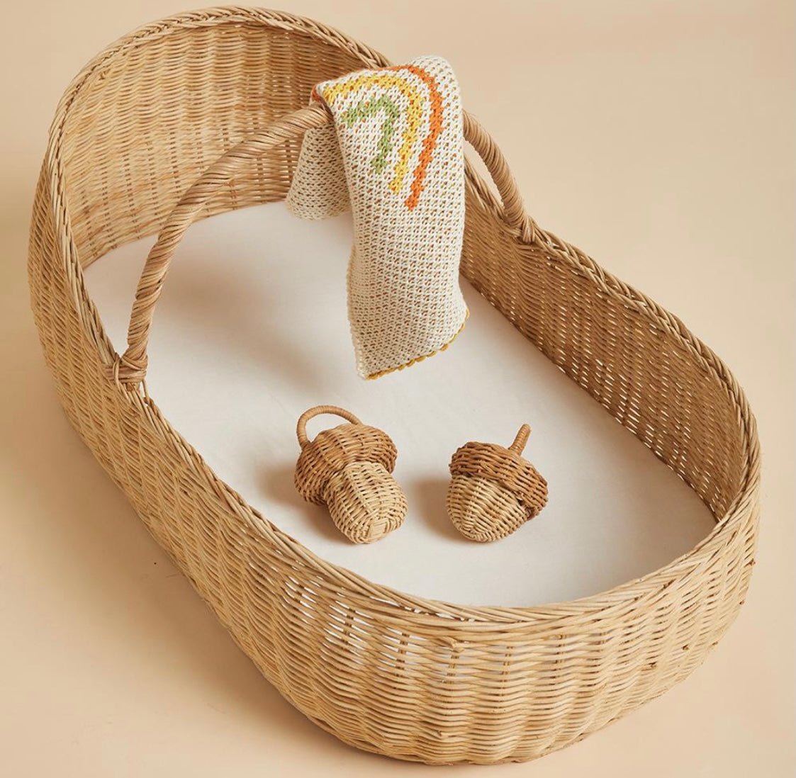 Mushroom Rattan Rattle Baby RattleOlli EllaTAYLOR + MAX