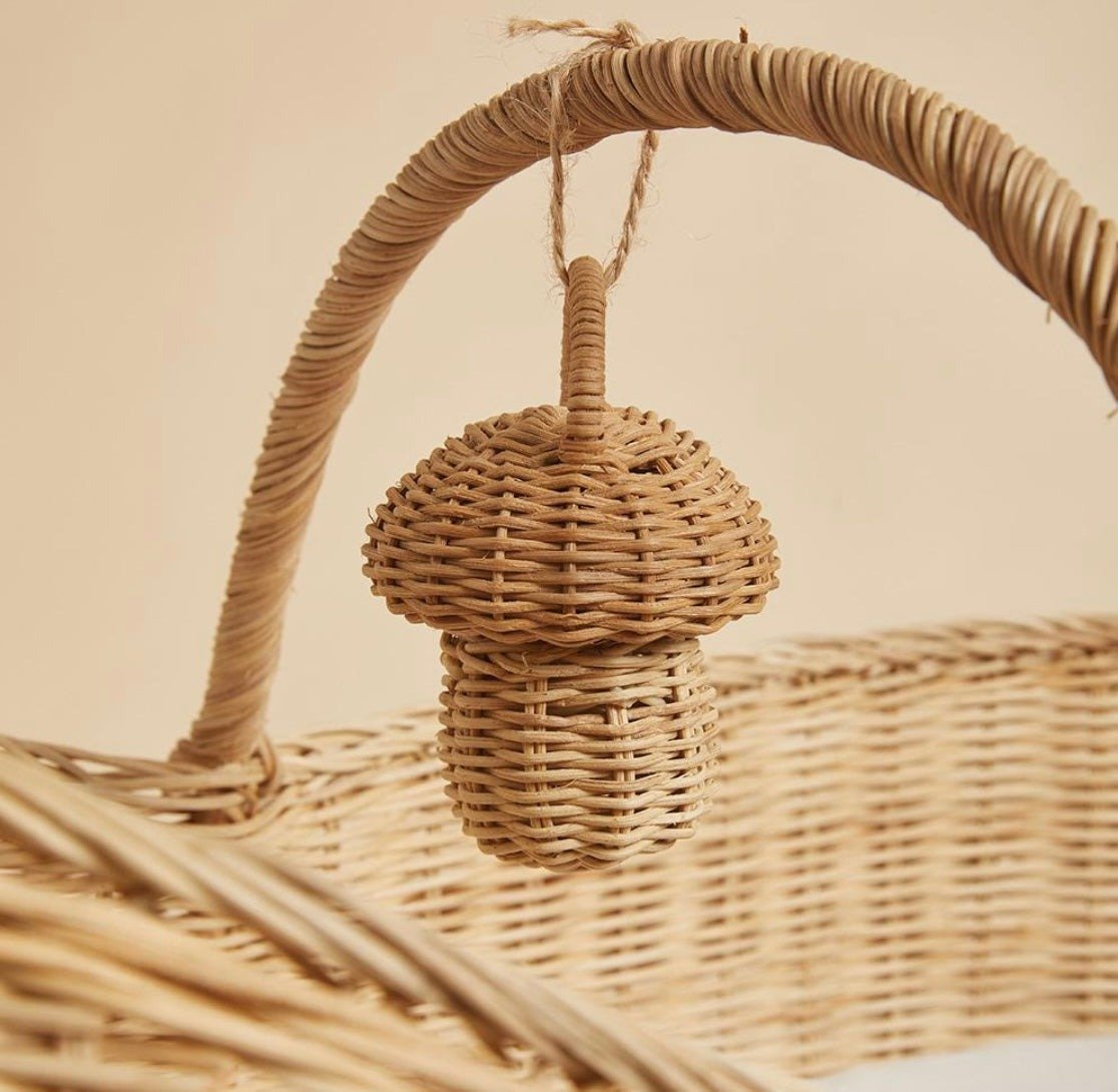 Mushroom Rattan Rattle Baby RattleOlli EllaTAYLOR + MAX