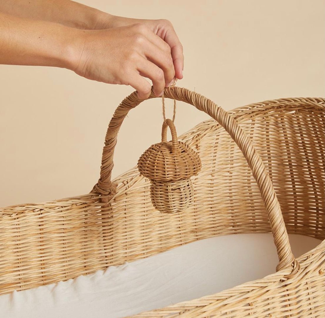Mushroom Rattan Rattle Baby RattleOlli EllaTAYLOR + MAX