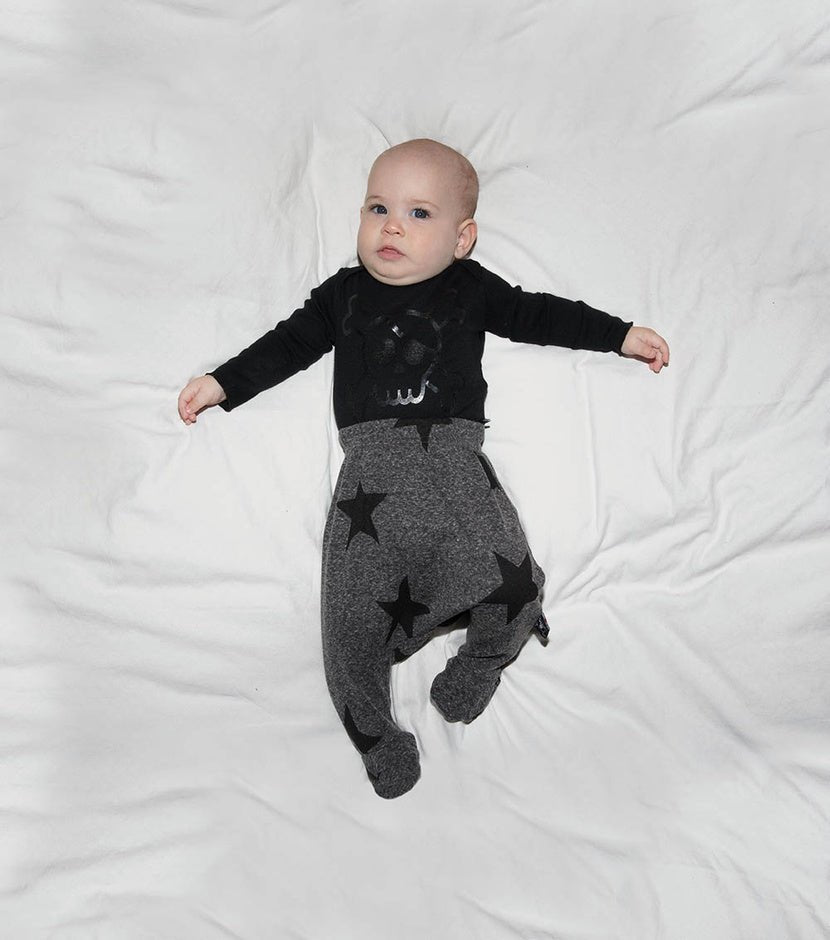 NUNUNU Skull Onesie | Black onesieNUNUNUTAYLOR + MAX