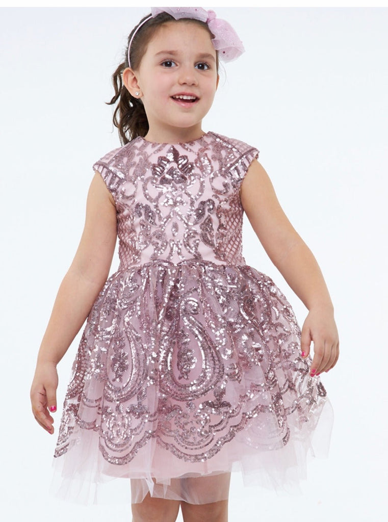 Pink Sequin Dress - TAYLOR + MAXHalabaloo
