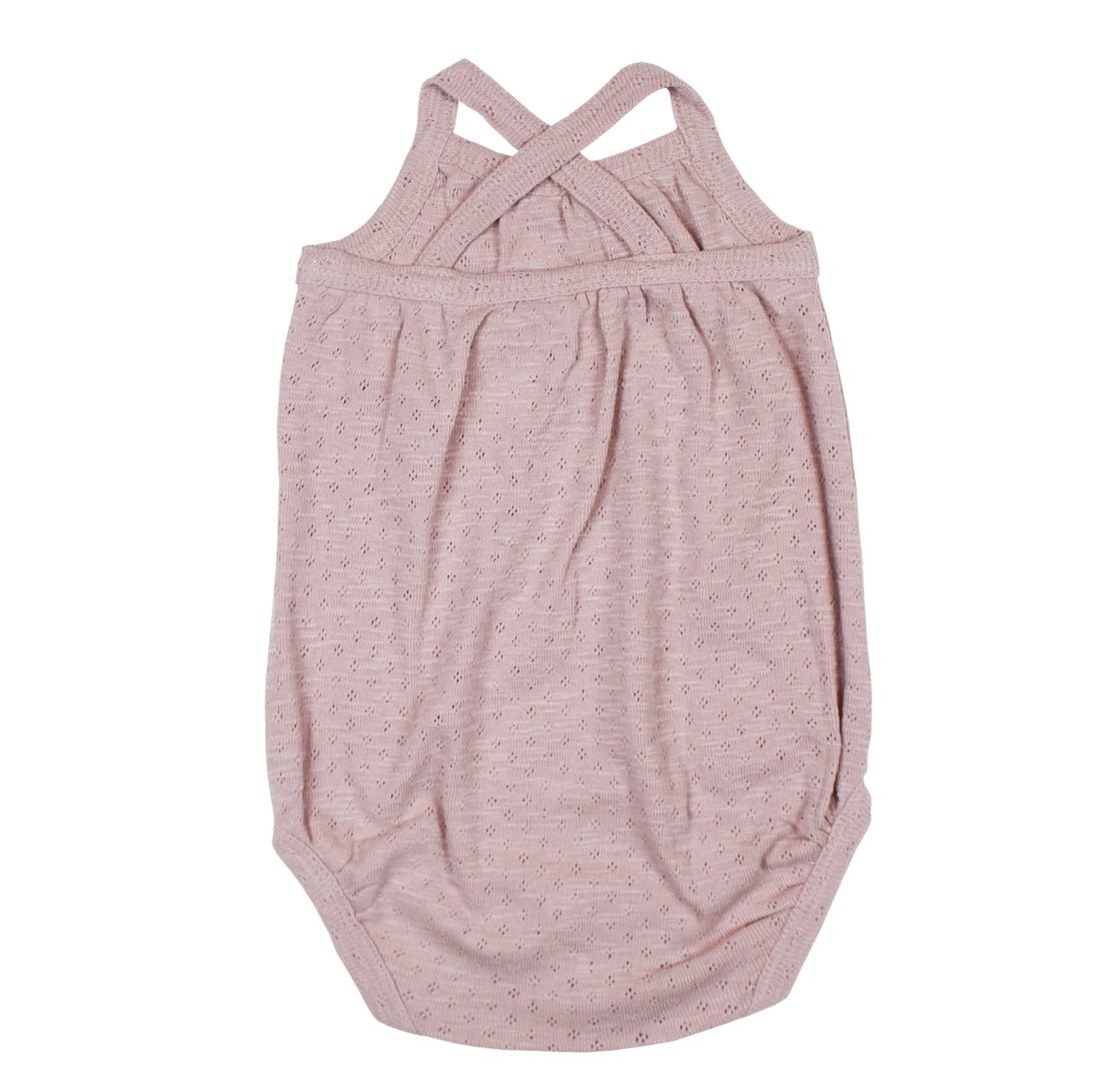 Pointelle Crossback Bodysuit l Pink BodysuitLoved BabyTAYLOR + MAX