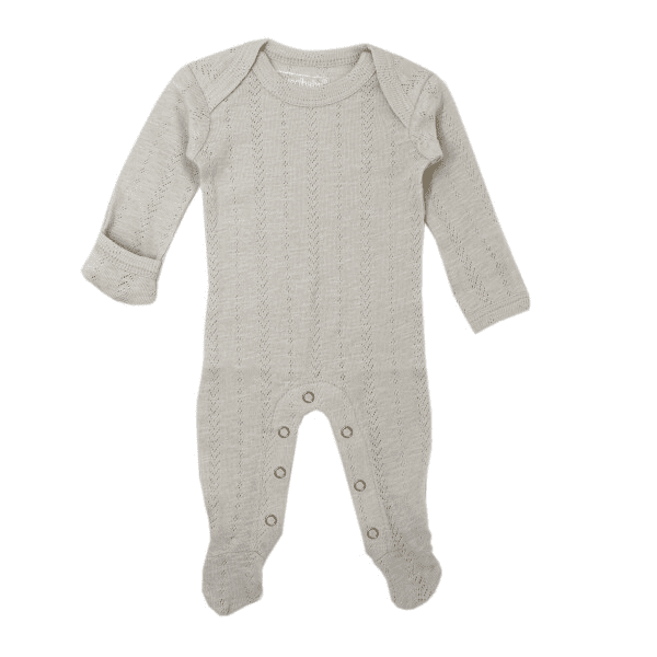 Pointelle Footie + Headband Set | Stone Baby One - PiecesLoved BabyTAYLOR + MAX