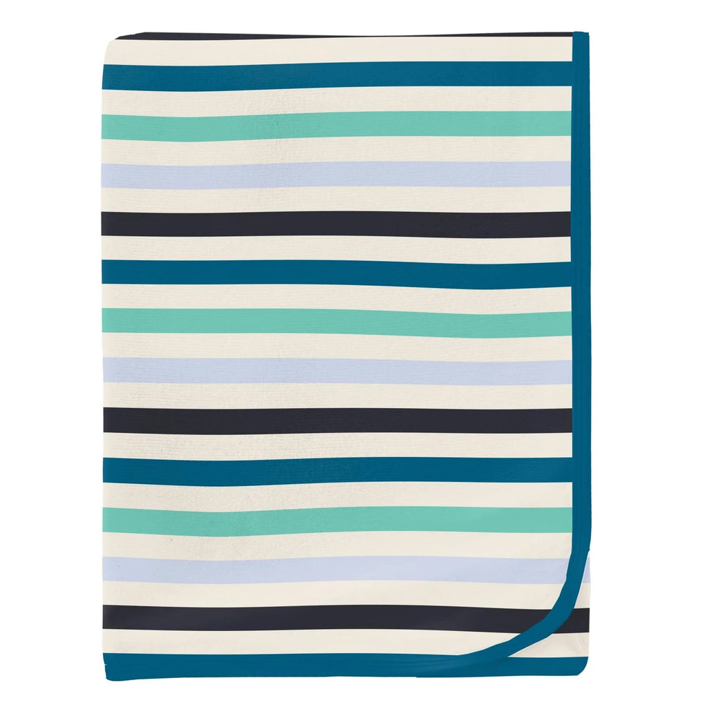 Print Swaddling Blanket | Little Boy Blue Stripe - TAYLOR + MAXKickee Pants