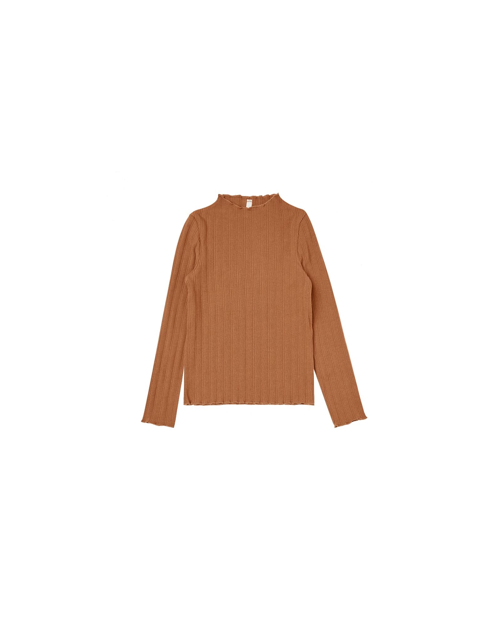 Ribbed Long Sleeve Shirt | Cinnamon - TAYLOR + MAXRylee + Cru
