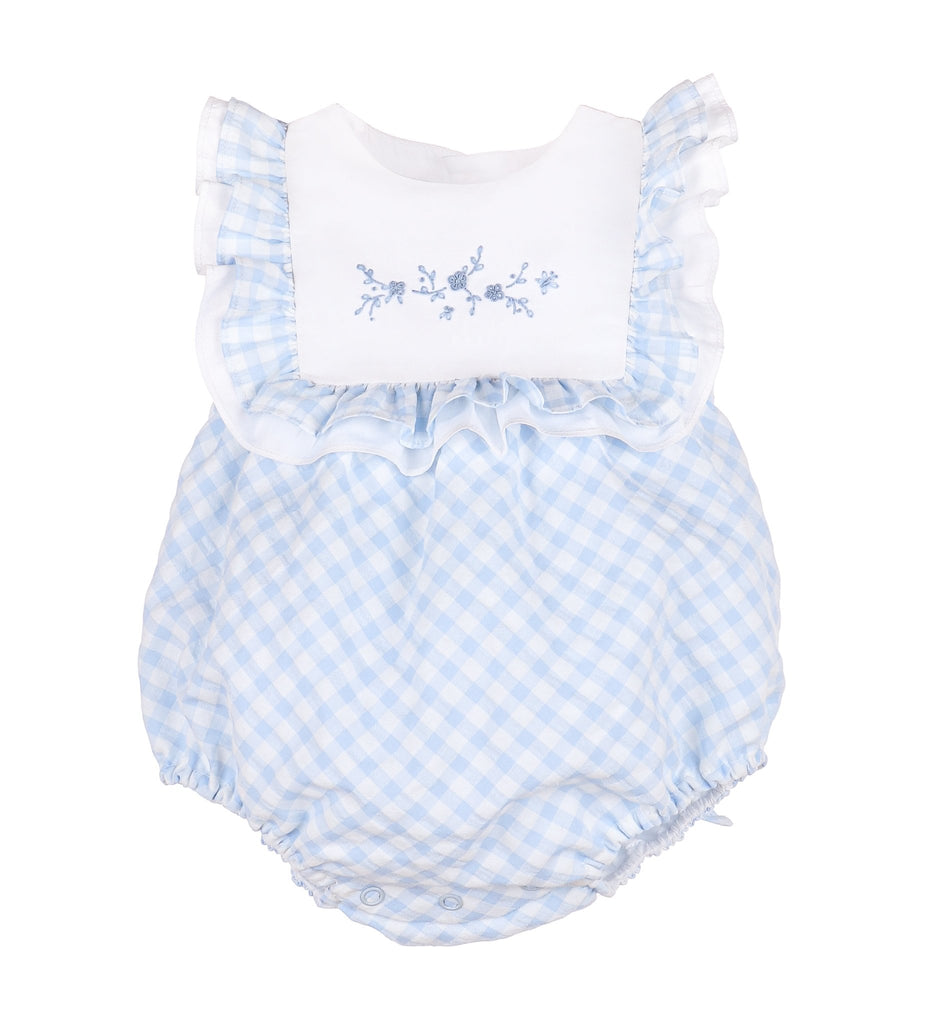 Ruffle Gingham Bubble | Blue - TAYLOR + MAXsophie and Lucas