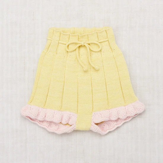 Scallop Hem Shorts | Vintage Yellow - TAYLOR + MAXMisha & Puff