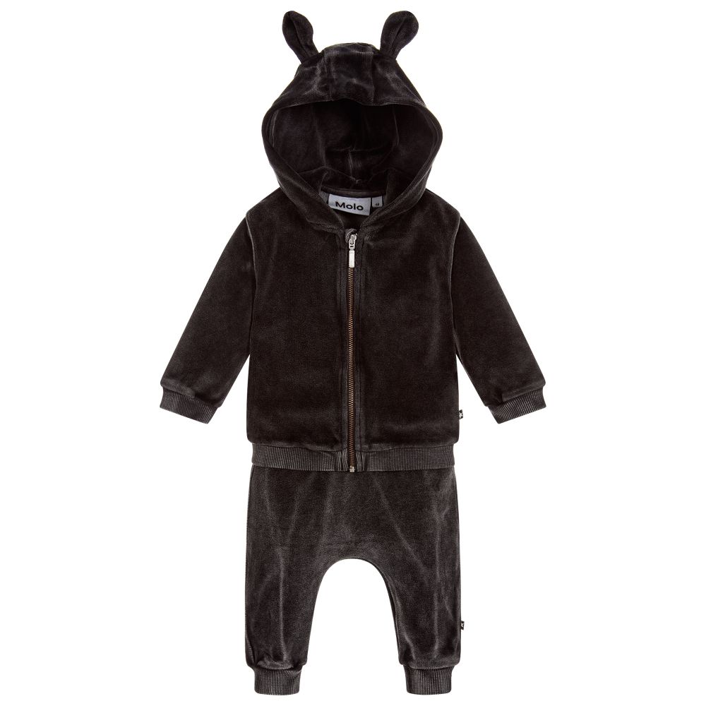 Stein Velour Tracksuit Set | Charcoal - TAYLOR + MAXMOLO