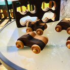 4 Pack Walnut & Light Wood Toy Cars for Kids Baldwin Toy Co.TAYLOR + MAX