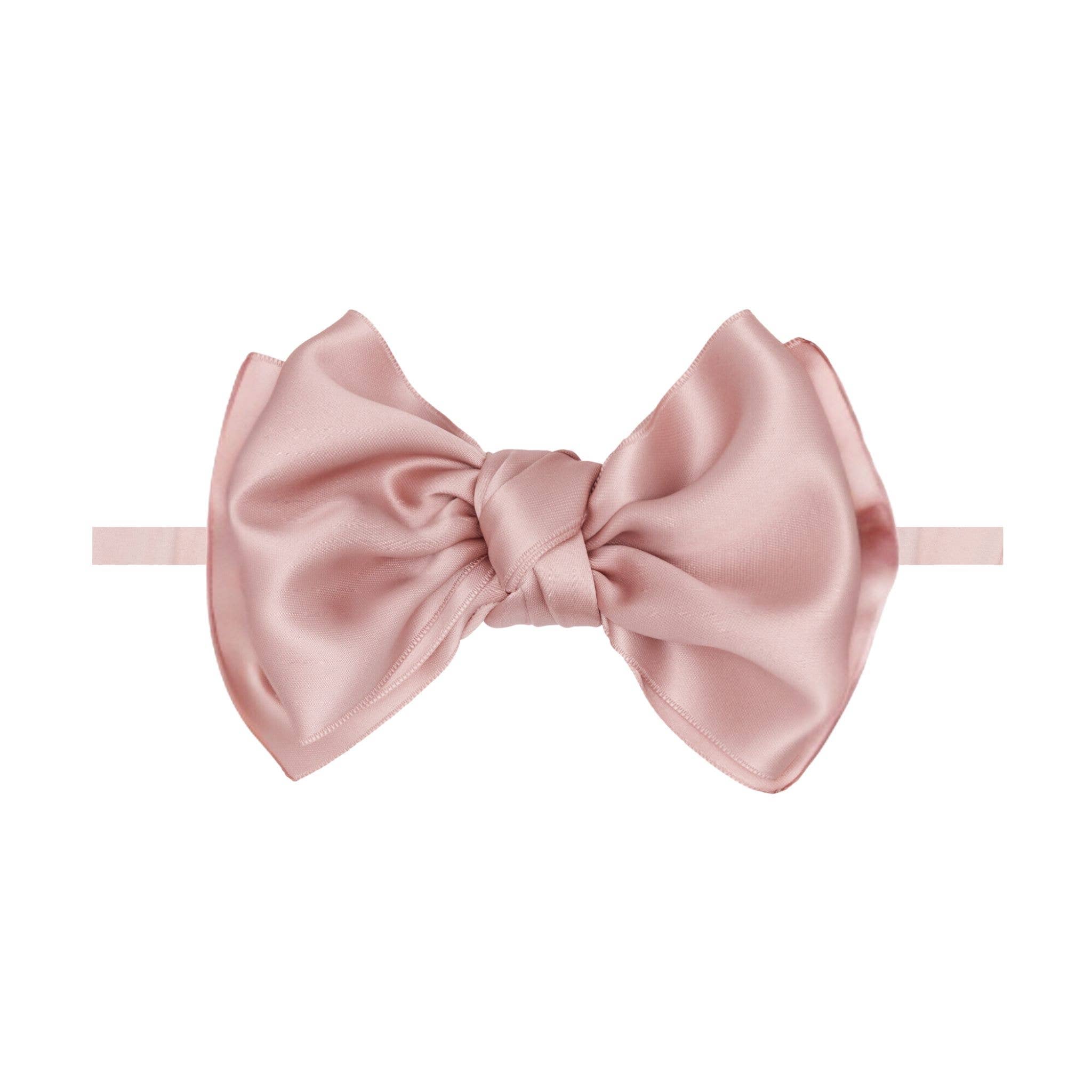 Baby Bling® Satin FAB® Skinny nylon headband with satin bow: Antique Pink - TAYLOR + MAXBaby Bling Bows