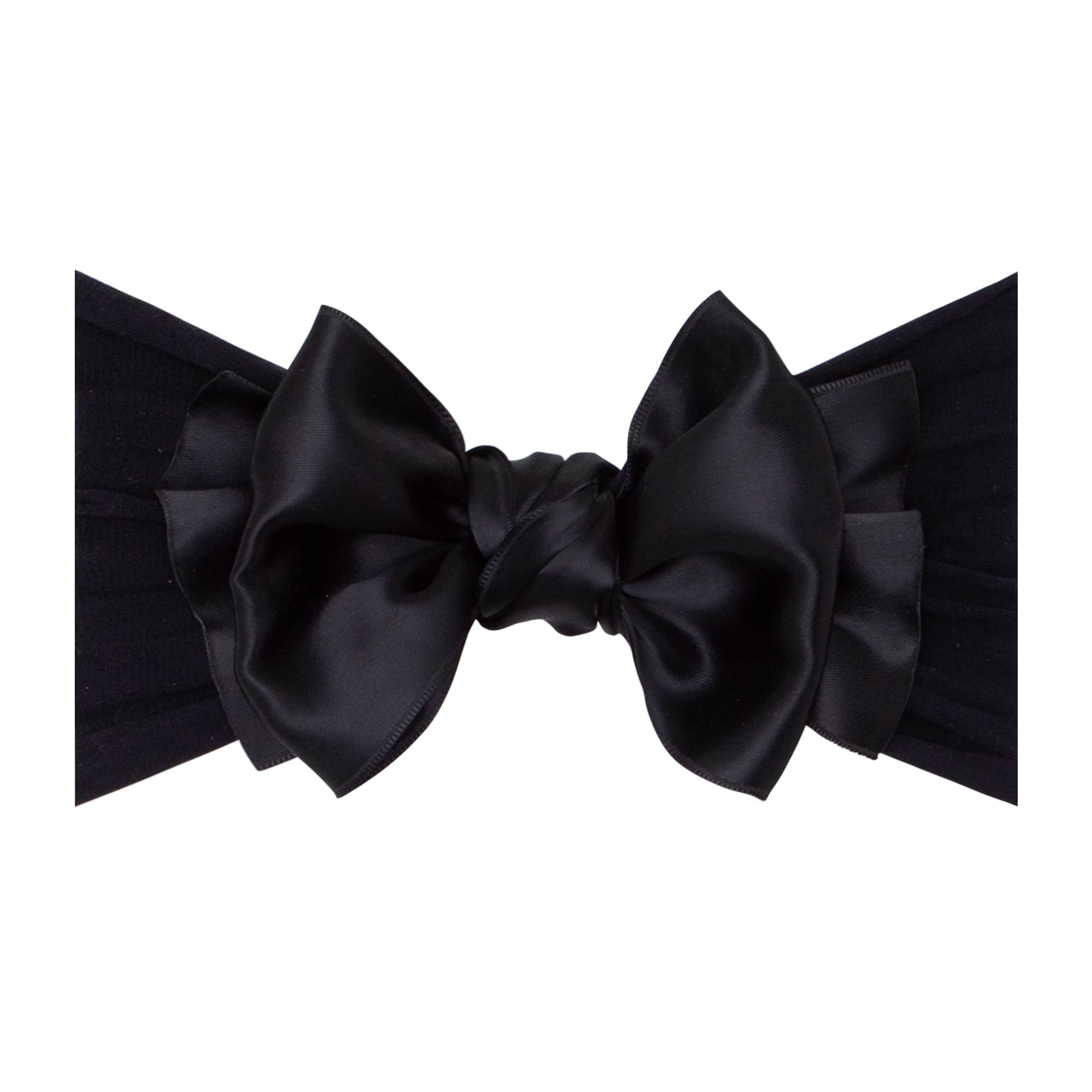 Baby Bling® Satin FAB® soft nylon headband with satin bow: Black - TAYLOR + MAXBaby Bling Bows