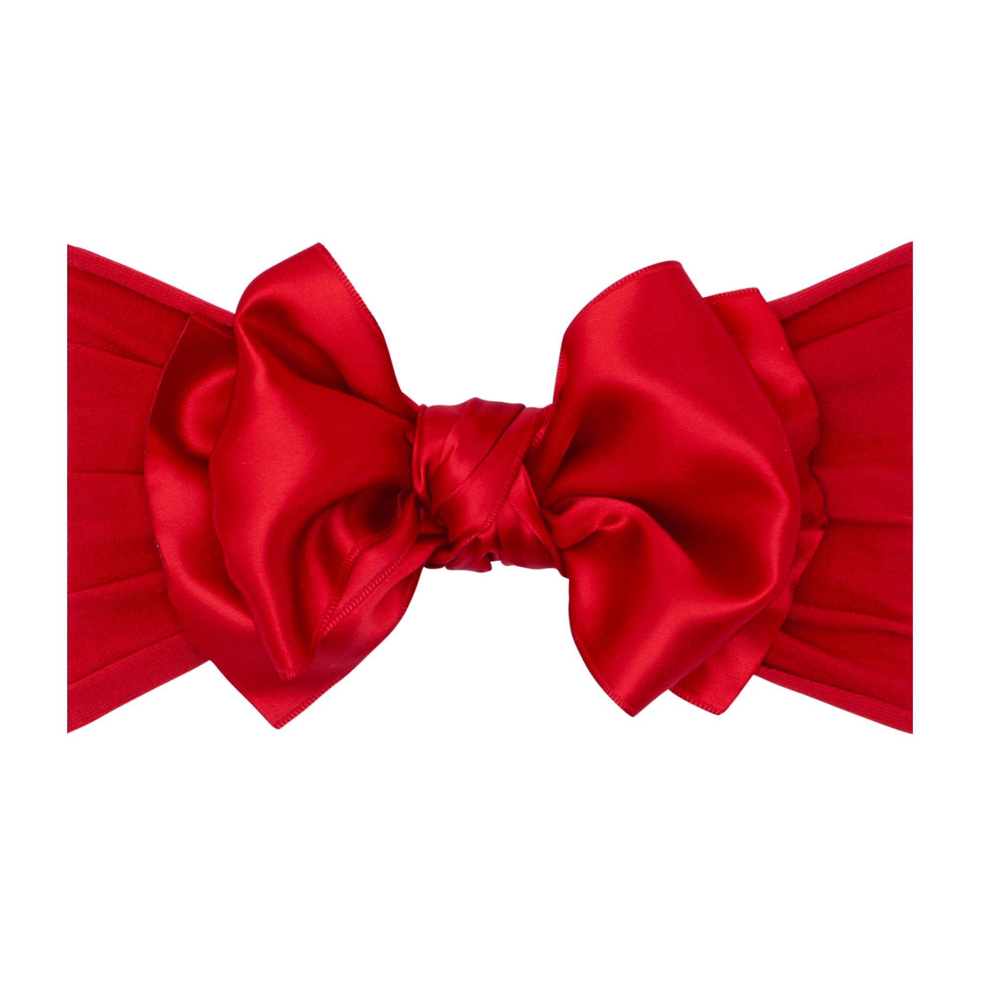 Baby Bling® Satin FAB® soft nylon headband with satin bow: Ruby red - TAYLOR + MAXBaby Bling Bows