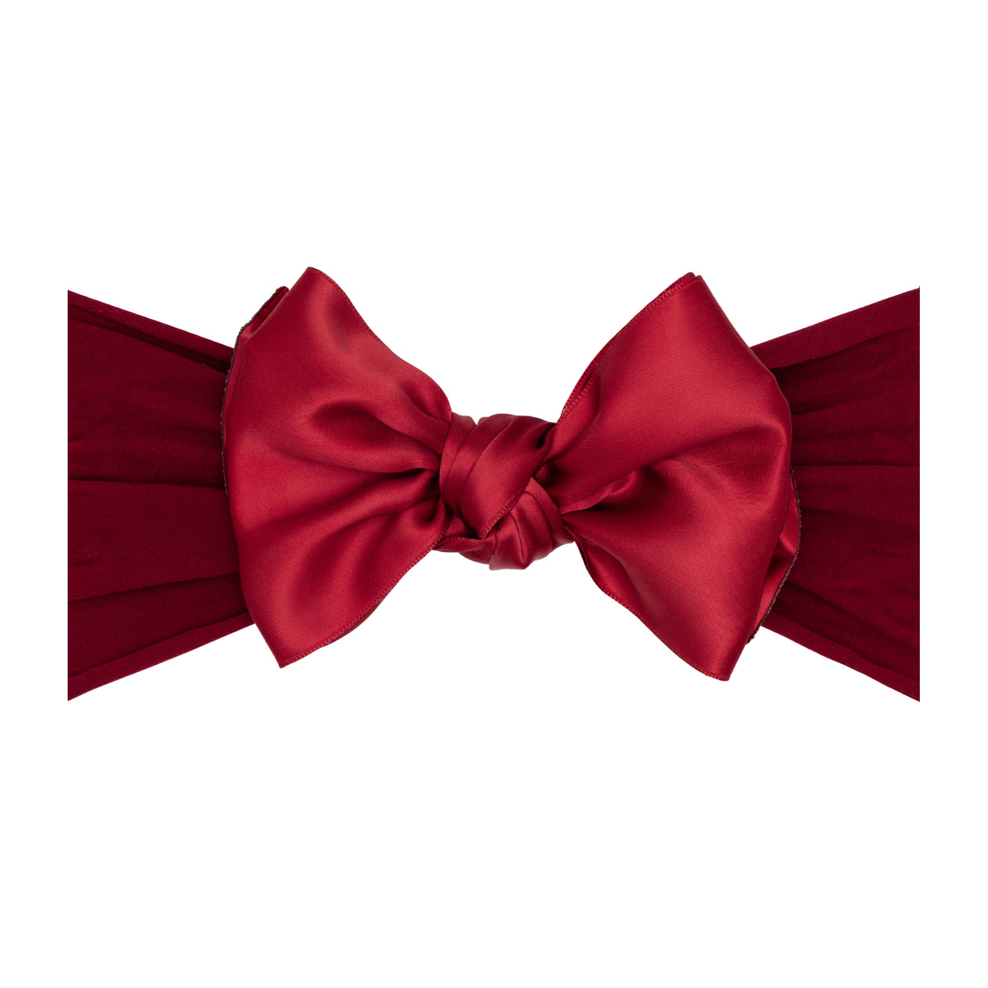 Baby Bling® Satin FAB® soft nylon headband with satin bow: Ruby red - TAYLOR + MAXBaby Bling Bows