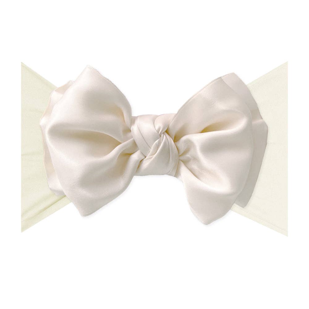 Baby Bling® Satin FAB® soft nylon headband with satin bow: Ruby red - TAYLOR + MAXBaby Bling Bows