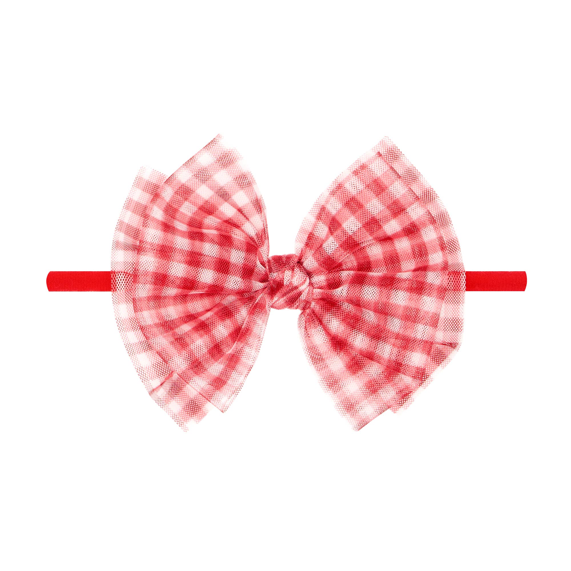 Baby Bling® Tulle FAB® Skinny nylon headband with tulle bow: Pleated Oatmeal - TAYLOR + MAXBaby Bling Bows