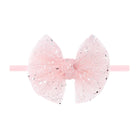 Baby Bling® Tulle FAB® Skinny nylon headband with tulle bow: Pleated Oatmeal - TAYLOR + MAXBaby Bling Bows