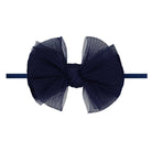 Baby Bling® Tulle FAB® Skinny nylon headband with tulle bow: Pleated Oatmeal - TAYLOR + MAXBaby Bling Bows