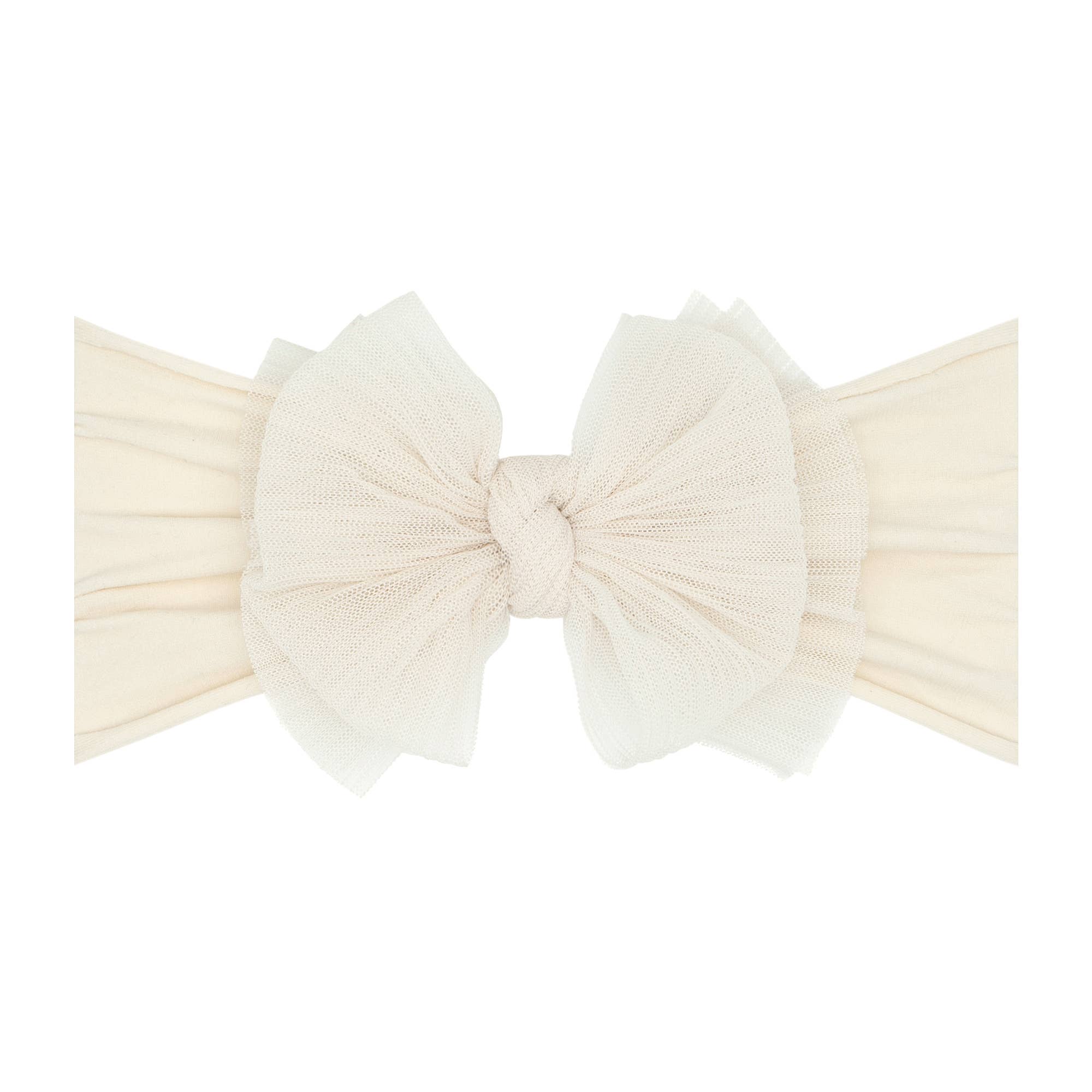 Baby Bling® Tulle FAB® soft nylon headband with tulle bow: Pleated Blush - TAYLOR + MAXBaby Bling Bows