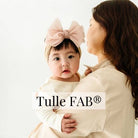 Baby Bling® Tulle FAB® soft nylon headband with tulle bow: Pleated Blush - TAYLOR + MAXBaby Bling Bows