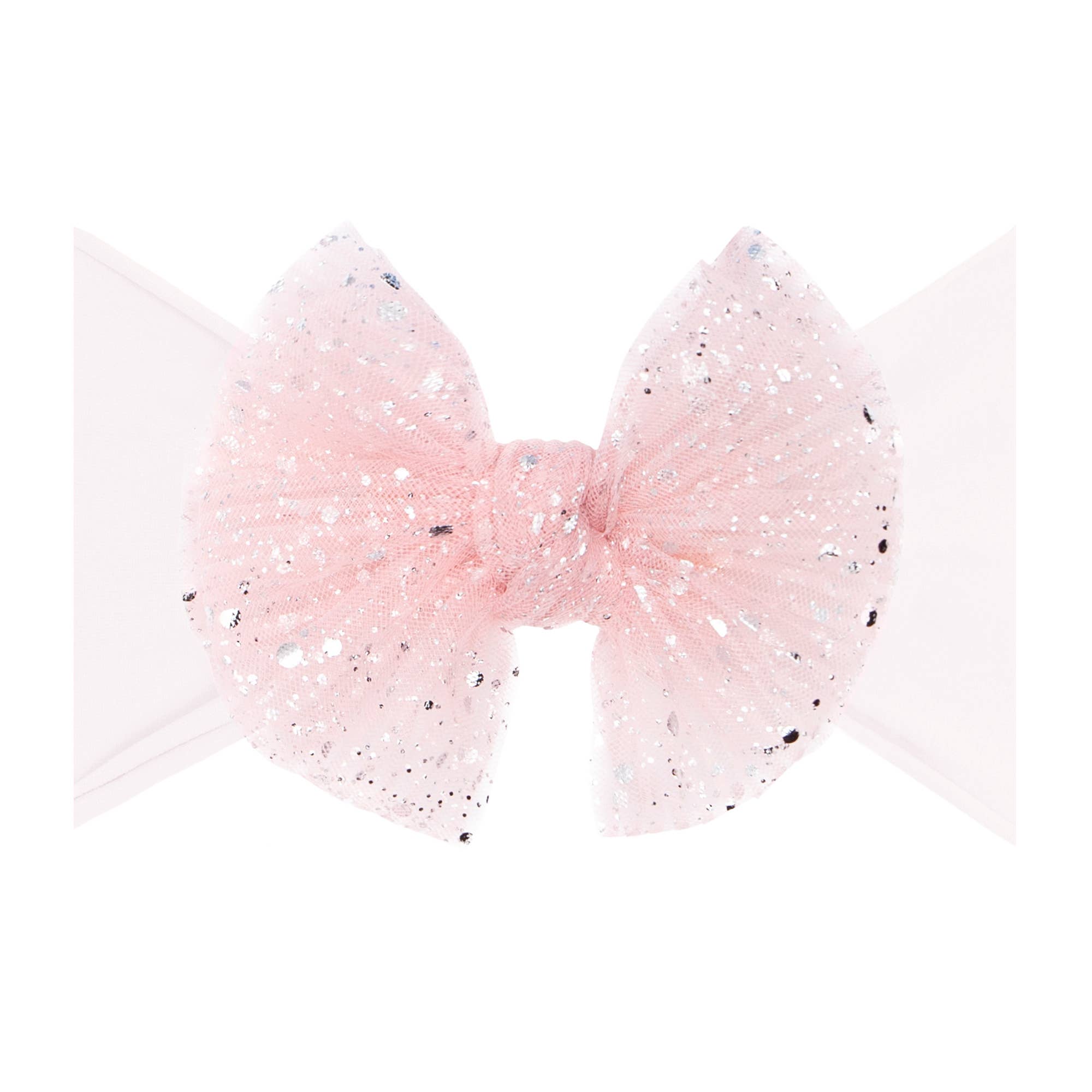 Baby Bling® Tulle FAB® soft nylon headband with tulle bow: Pleated Blush - TAYLOR + MAXBaby Bling Bows