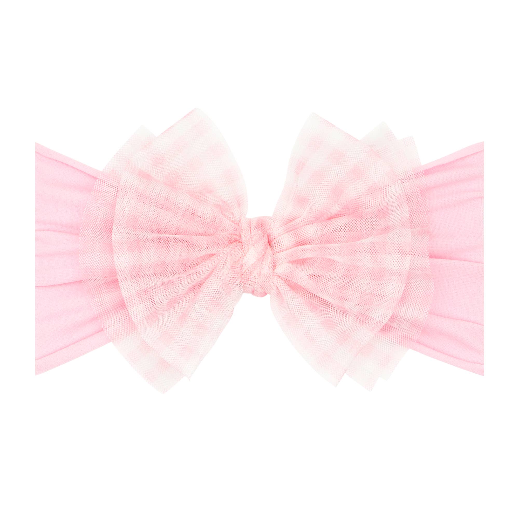 Baby Bling® Tulle FAB® soft nylon headband with tulle bow: Pleated Blush - TAYLOR + MAXBaby Bling Bows